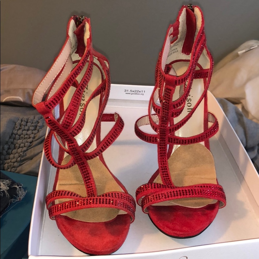 red sparkly heels